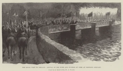 Královská návštěva Irska, příjezd vévody a vévodkyně z Yorku do Newtown Stewart